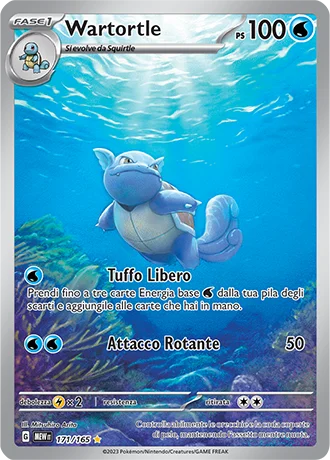 Wartortle 151 carta Pokémon italiana IR