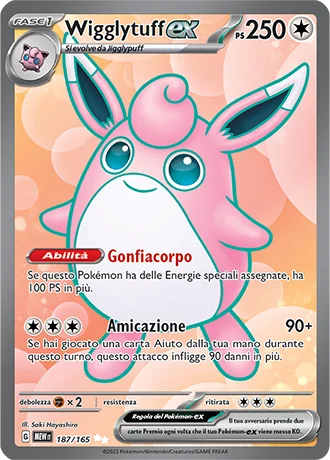 Wigglytuff ex 151 carta Pokémon italiana