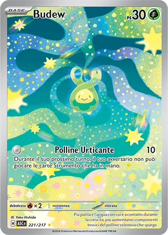 Budew Ascesa Eroica carta Pokémon italiana IR