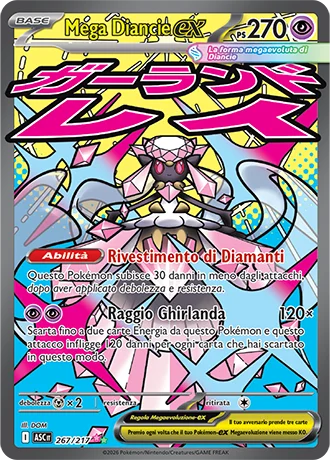 Mega Diancie ex Ascesa Eroica carta Pokémon italiana