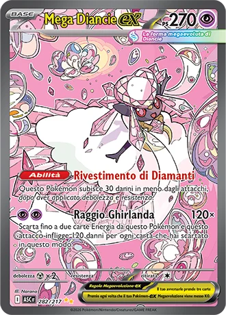 Mega Diancie ex Ascesa Eroica carta Pokémon italiana
