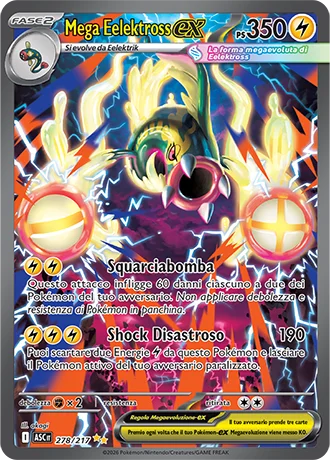 Mega Eelektross ex Ascesa Eroica carta Pokémon italiana