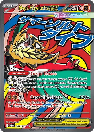 Mega Hawlucha ex Ascesa Eroica carta Pokémon italiana