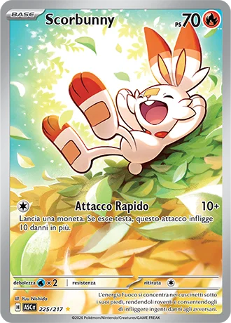 Scorbunny Ascesa Eroica carta Pokémon italiana
