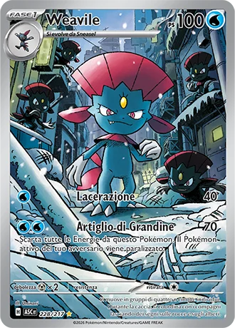 Weavile Ascesa Eroica carta Pokémon italiana