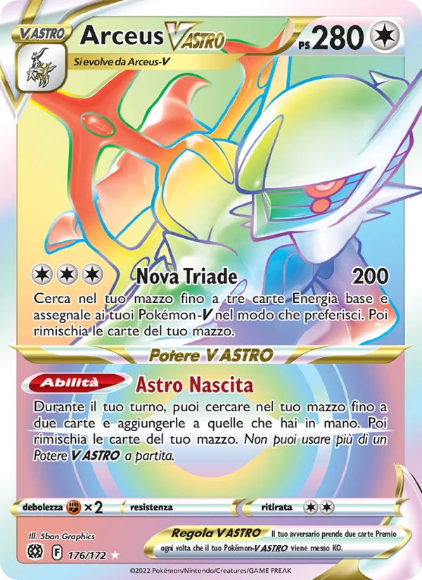 Arceus V ASTRO Astri Lucenti carta Pokémon italiana