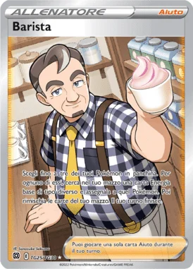 Barista Astri Lucenti carta Pokémon italiana