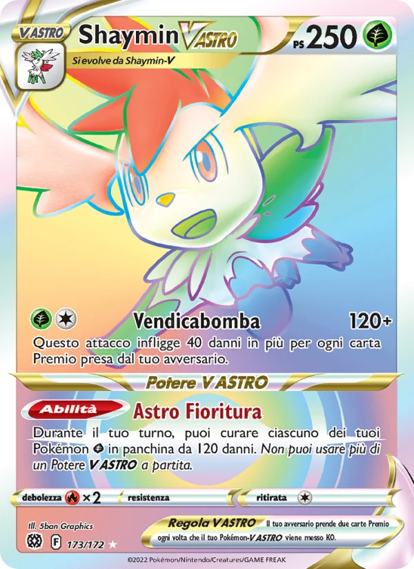 Shaymin V ASTRO Astri Lucenti carta Pokémon italiana RR