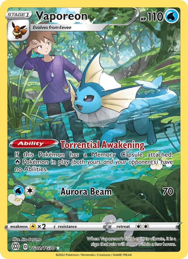 Vaporeon Astri Lucenti carta Pokémon italiana