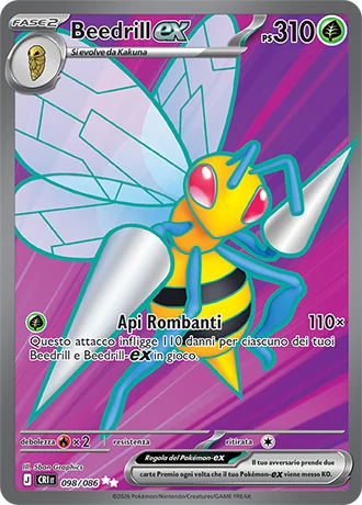 Beedrill ex Caos Nascente carta Pokémon italiana