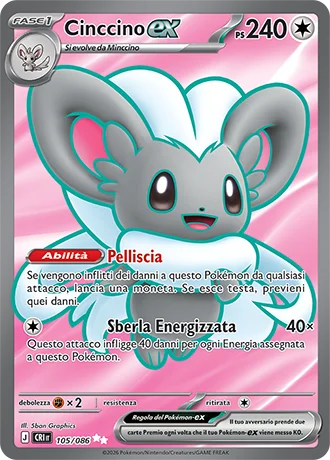 Cinccino ex Caos Nascente carta Pokémon italiana