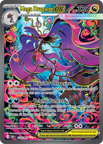 Mega Dragalge ex Caos Nascente carta Pokémon italiana