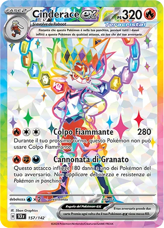 Cinderace ex Corona Astrale carta Pokémon italiana