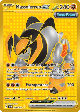 Massoferreo ex Cronoforze carta Pokémon italiana