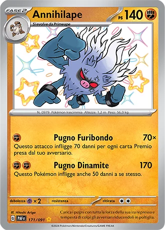 Annihilape Destino di Paldea carta Pokémon italiana