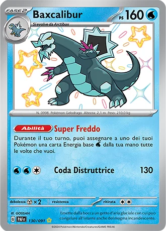 Baxcalibur Destino di Paldea carta Pokémon italiana