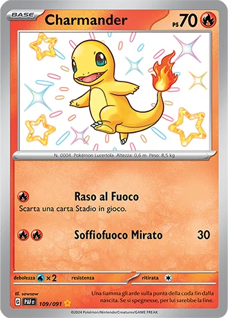 Charmander Destino di Paldea carta Pokémon italiana