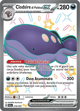 Clodsire di Paldea ex Destino di Paldea carta Pokémon italiana