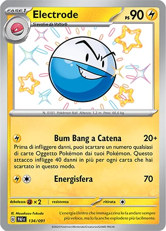 Electrode Destino di Paldea carta Pokémon italiana
