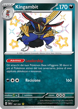 Kingambit Destino di Paldea carta Pokémon italiana
