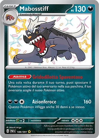 Mabosstiff Destino di Paldea carta Pokémon italiana