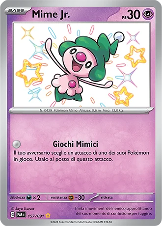Mime Jr. Destino di Paldea carta Pokémon italiana SSB