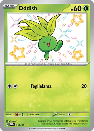 Oddish Destino di Paldea carta Pokémon italiana SSB
