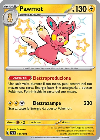 Pawmot Destino di Paldea carta Pokémon italiana SSB