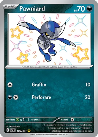 Pawniard Destino di Paldea carta Pokémon italiana