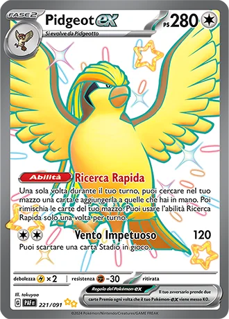 Pidgeot ex Destino di Paldea carta Pokémon italiana