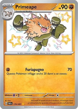 Primeape Destino di Paldea carta Pokémon italiana SSB