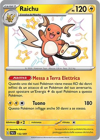 Raichu Destino di Paldea carta Pokémon italiana