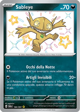 Sableye Destino di Paldea carta Pokémon italiana