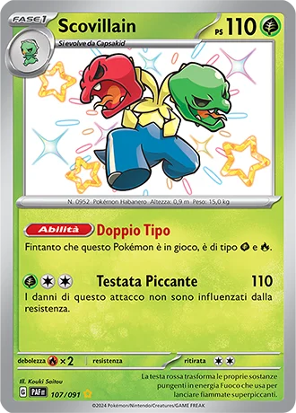 Scovillain Destino di Paldea carta Pokémon italiana