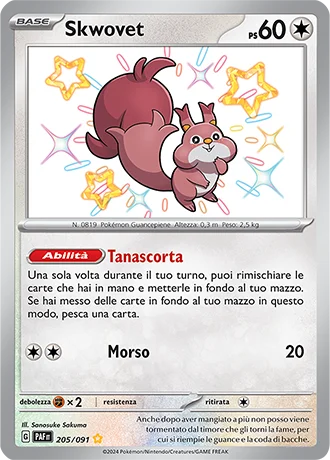Skwovet Destino di Paldea carta Pokémon italiana
