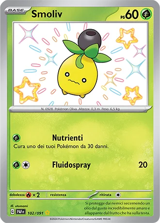 Smoliv Destino di Paldea carta Pokémon italiana SSB