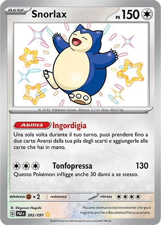 Snorlax Destino di Paldea carta Pokémon italiana