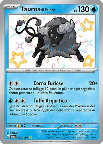 Tauros di Paldea Destino di Paldea carta Pokémon italiana