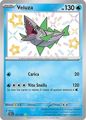 Veluza Destino di Paldea carta Pokémon italiana