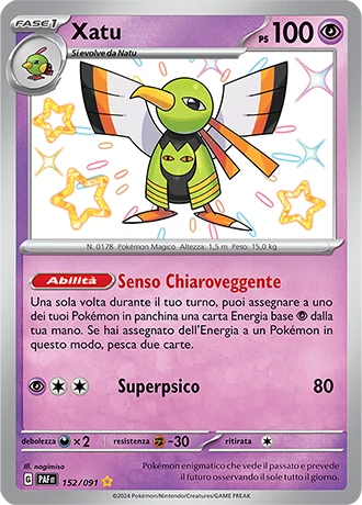 Xatu Destino di Paldea carta Pokémon italiana SSB