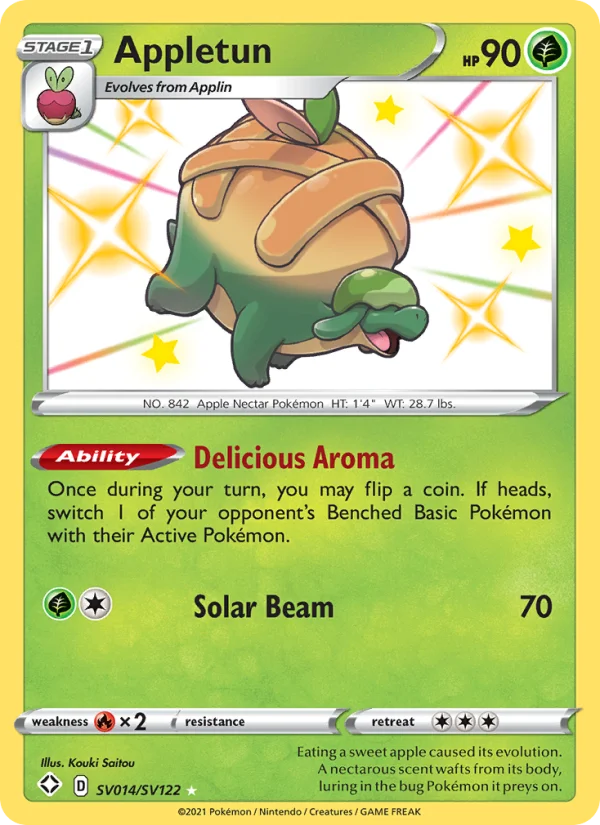 Appletun Destino Splendente carta Pokémon italiana