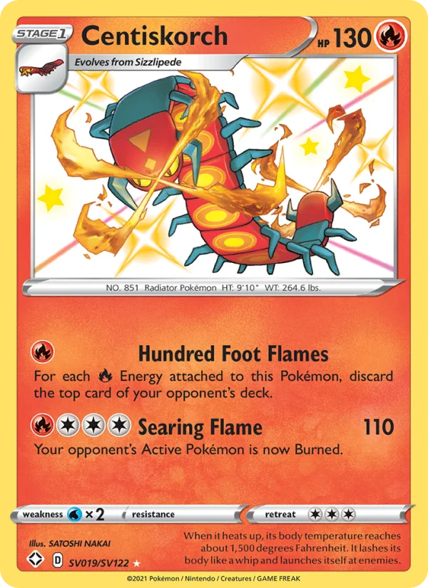 Centiskorch Destino Splendente carta Pokémon italiana Shiny