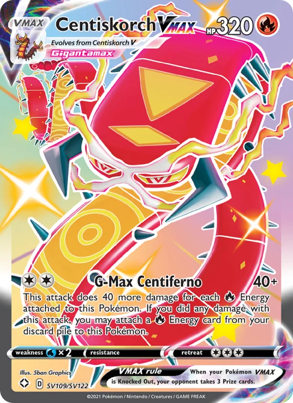 Centiskorch VMAX Destino Splendente carta Pokémon italiana Shiny