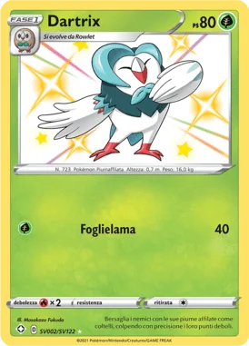 Dartrix Destino Splendente carta Pokémon italiana Shiny