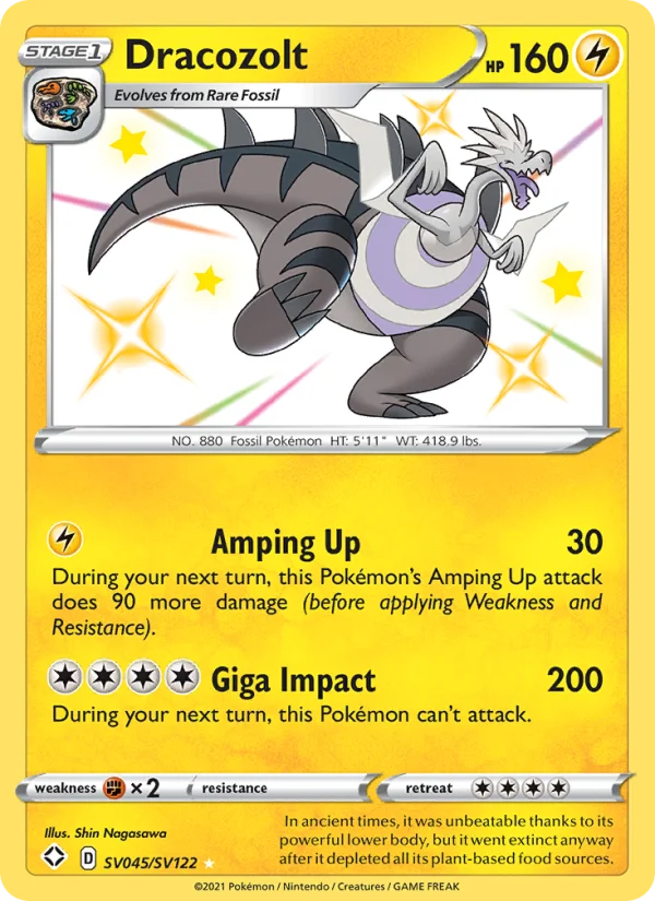 Dracozolt Destino Splendente carta Pokémon italiana