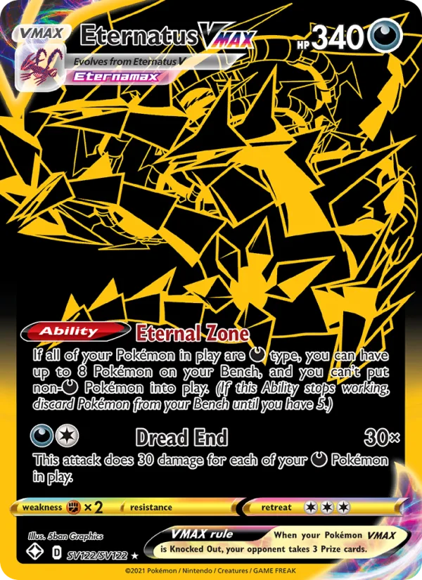 Eternatus VMAX Destino Splendente carta Pokémon italiana Shiny