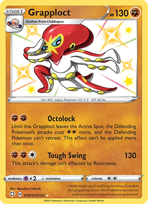 Grapploct Destino Splendente carta Pokémon italiana