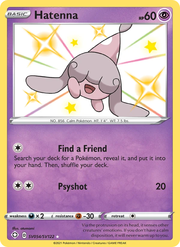 Hatenna Destino Splendente carta Pokémon italiana Shiny