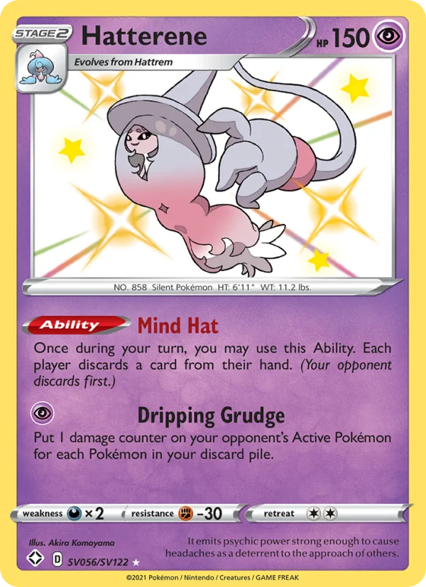 Hatterene Destino Splendente carta Pokémon italiana Shiny