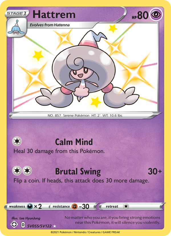 Hattrem Destino Splendente carta Pokémon italiana Shiny